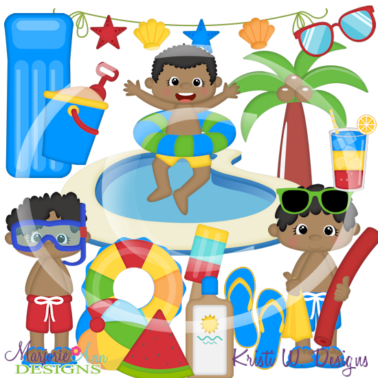 Backyard Beach Party-Boys-African American SVG Cutting Files - Click Image to Close